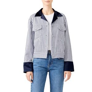 Rent the Runway Striped Denim Jacket by  Harvey Faircloth